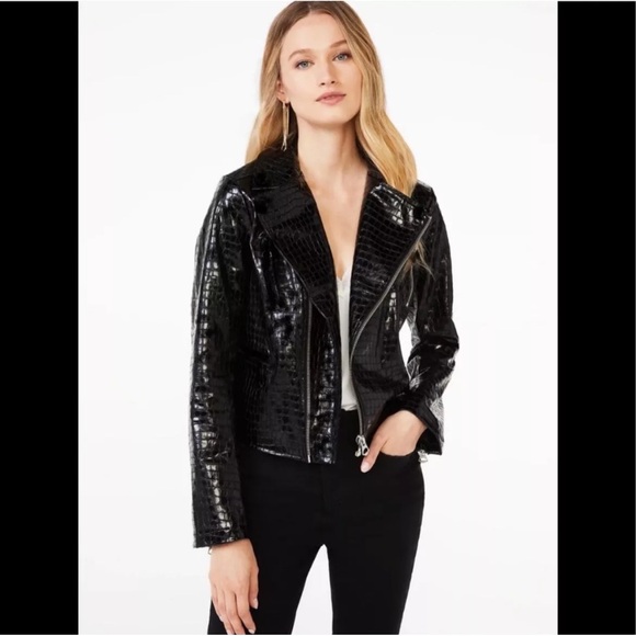 Michael Kors embossed genuine leather jacket